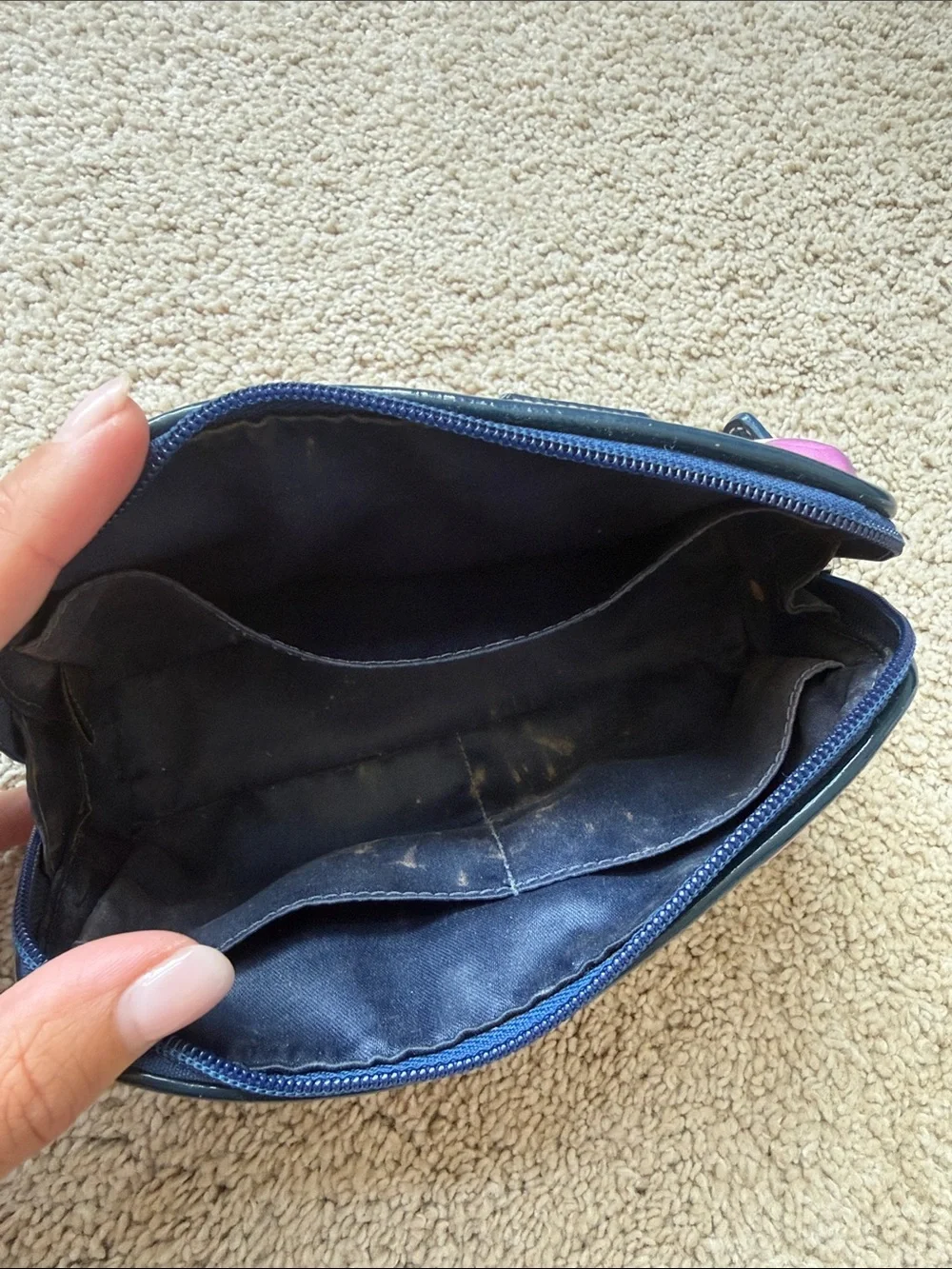 Coach Multicolor Signature Cosmetic Pouch - Pink, Navy & Olive Accents